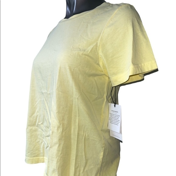 7 for All Mankind‎ Women’s Basic Tee Shirt  Size Small NEW NWT Yellow # basic - Picture 2 of 5